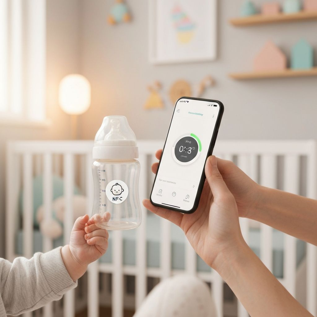 NFC tag tap to start feeding tracking